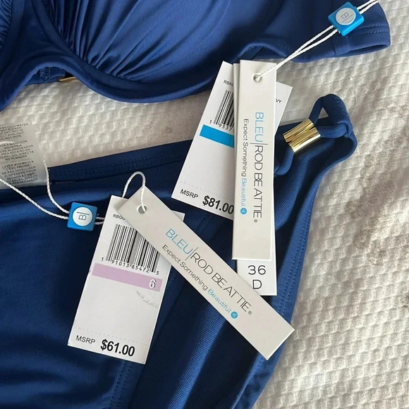 Bleu Rod Beattie Shirred Underwire Bikini Top Size 36D Bottom Size 6 - Picture 14 of 14